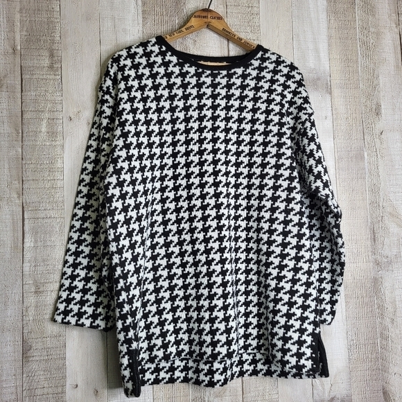 Marks & Spencer Houndstooth Sweater. Black & White. Size 14 - Picture 1 of 12